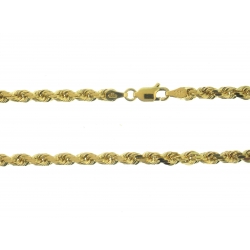 14Kt Yellow Gold 5mm Diamond Cut Rope